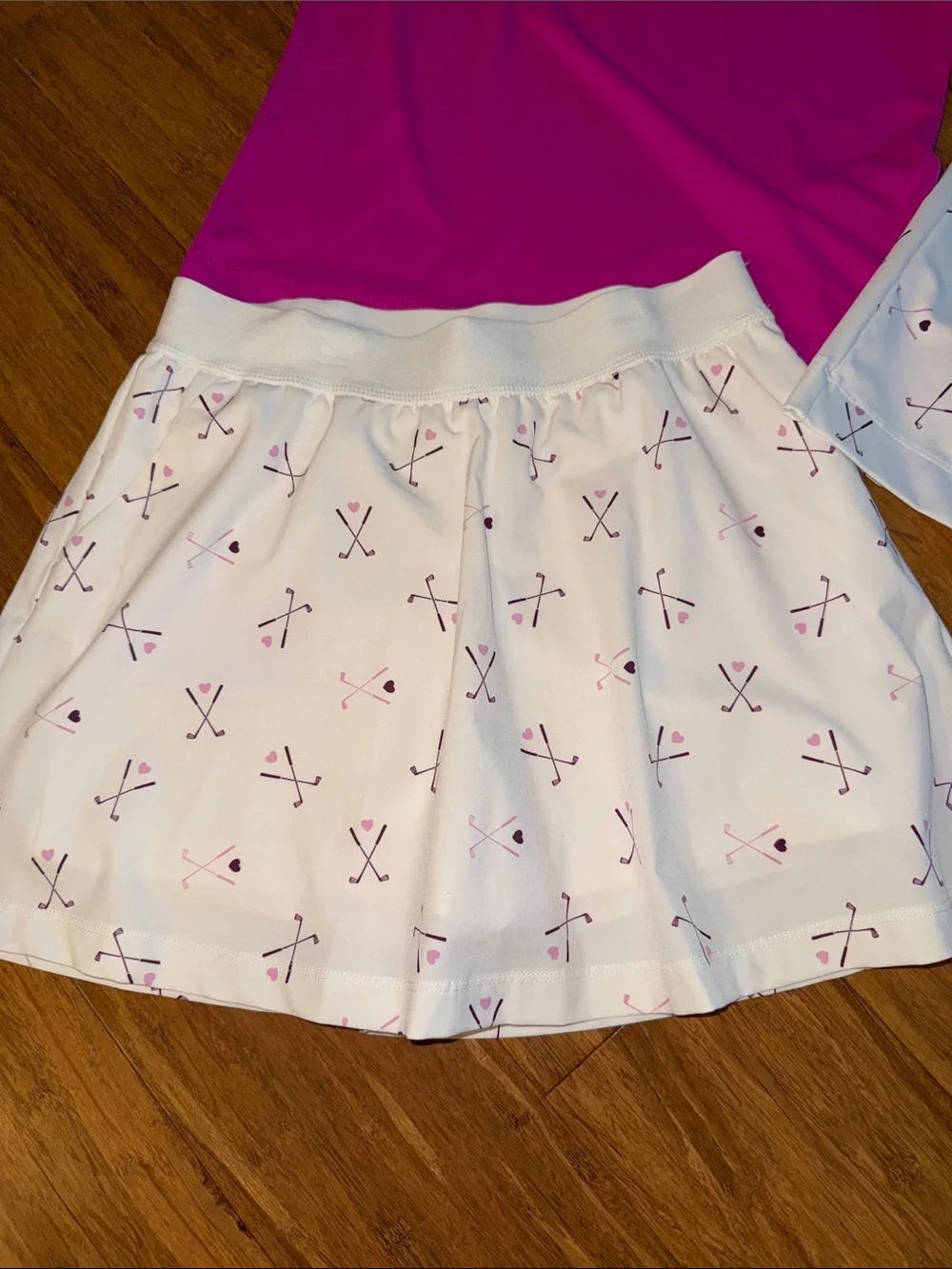 DSG GIRLS GOLF outfit medium polo and skirt and large 1/4 zip NWT